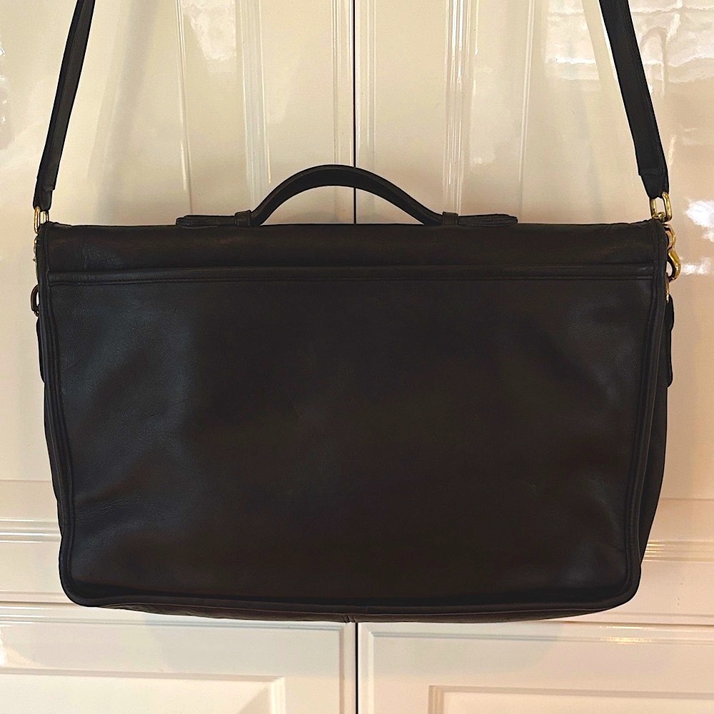 Vintage Coach #5265 Lexington Black Leather Messenger Bag - Picture 6 of 14